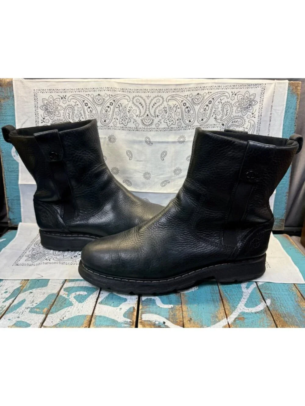 VTG Dr Martens Indiana Men's Size 11 Black Leather Pull On Biker Boots
